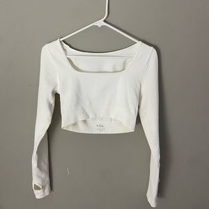 Tight Fit Long Sleeve White Crop Rop
